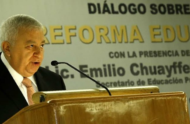 El secretario de Educación habló durante un desayuno con integrantes de la organización Empresarios por la Educación Básica. Foto: La Jornada