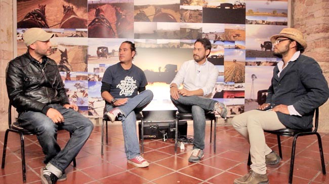 Andrés Sánchez, Ernesto Moreno, Carlos Navarrete y Marco Córdova, en el programa Acentos ■ fotos: miguel ángel núñez