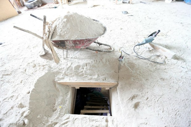 Almoloya de Juárez. Vista del presunto túnel por donde escapó Joaquín Guzmán Loera, alias 'El Chapo', líder del cártel de Sinaloa. Foto: Notimex