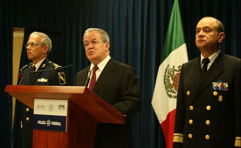 El comisionado nacional de Seguridad, Monte Alejandro Rubido, ofreció conferencia para informar de la fuga de 'El Chapo' por medio de un túnel del penal del Altiplano. Foto: Jesús Villaseca
