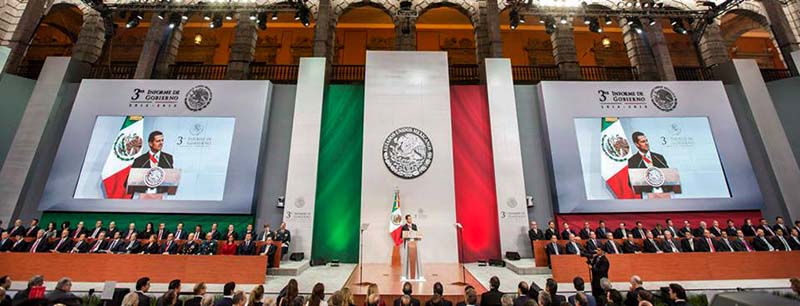 El presidente Peña Nieto, durante su informe a la nación ■ FOTO: FACEBOOK DE PRESIDENCIA DE LA REPÚBLICA