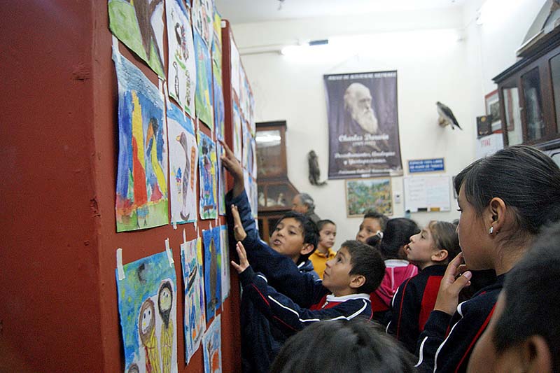 Estudiantes de la escuela 20 de Noviembre durante las actividades realizadas en el museo ■ foto: la jornada zacatecas