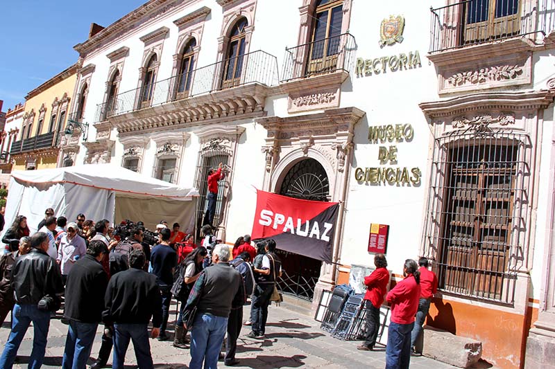 El 18 de febrero del año en curso, el Spauaz inició una huelga en demanda respeto a sus derechos laborales, que duró casi un mes ■ FOTO: ANDRÉS SÁNCHEZ