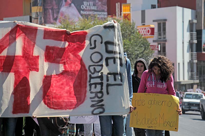 Estudiantes universitarios participaron en las movilizaciones FOTO: ERNESTO MORENO