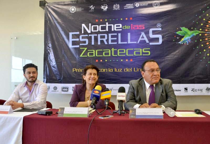 Gema Mercado Sánchez, directora general del Cozcyt y varios de los organizadores ofrecieron una conferencia de prensa ■ foto: la jornada zacatecas