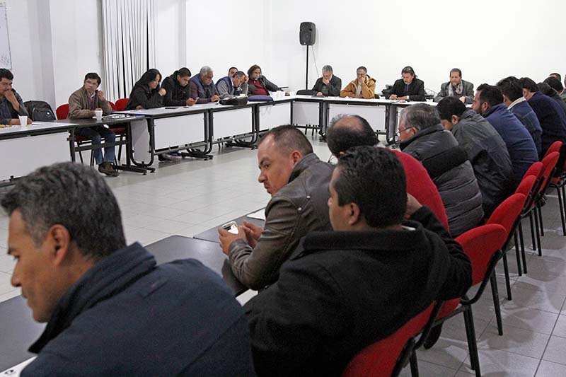 Aspecto de la asamblea del sindicato, encabezada por su líder, Crescenciano Sánchez Pérez ■ FOTO: ANDRÉS SÁNCHEZ