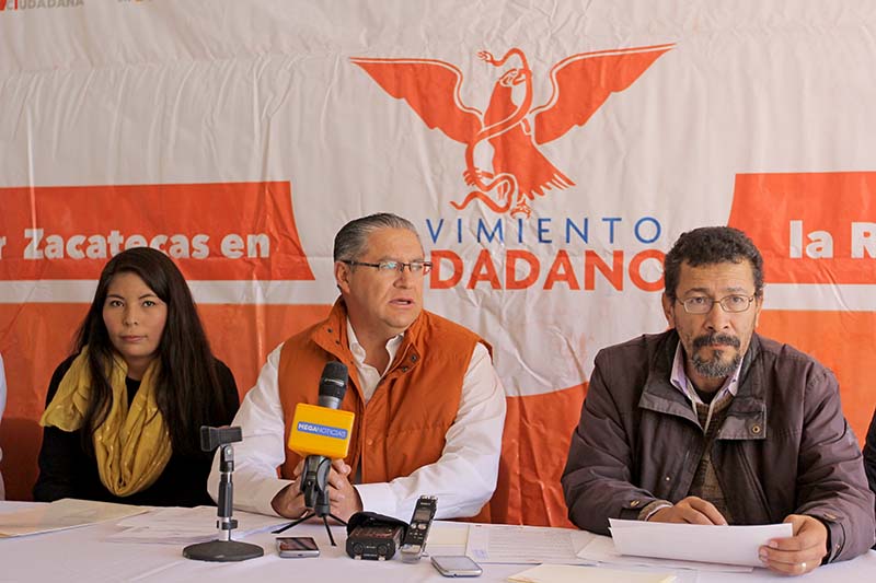 La visión de MC sobre el futuro de Zacatecas no está en la idea de “política-negocio”, afirmó Javier Calzada, dirigente estatal ■ FOTO: ERNESTO MORENO