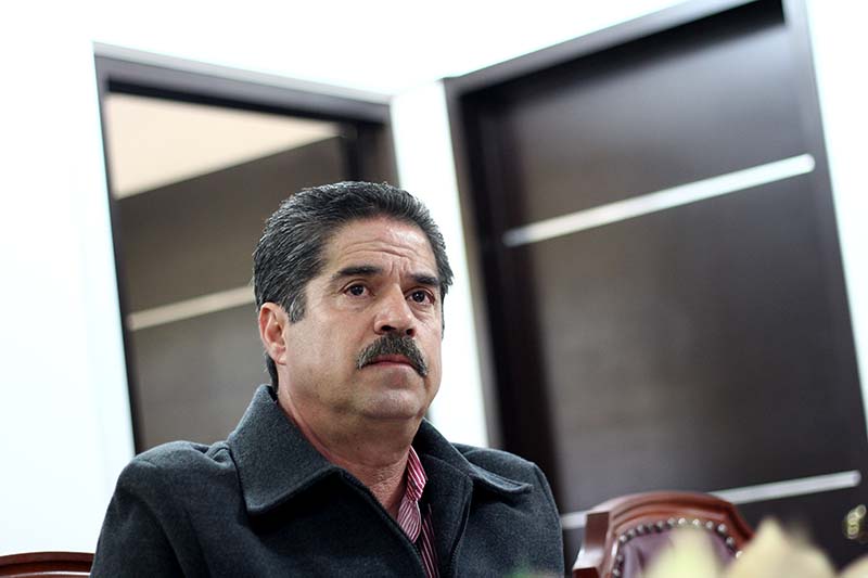 Conferencia de prensa del director del Cobaez, Felipe Ramírez Chávez ■ FOTO: ANDRÉS SÁNCHEZ