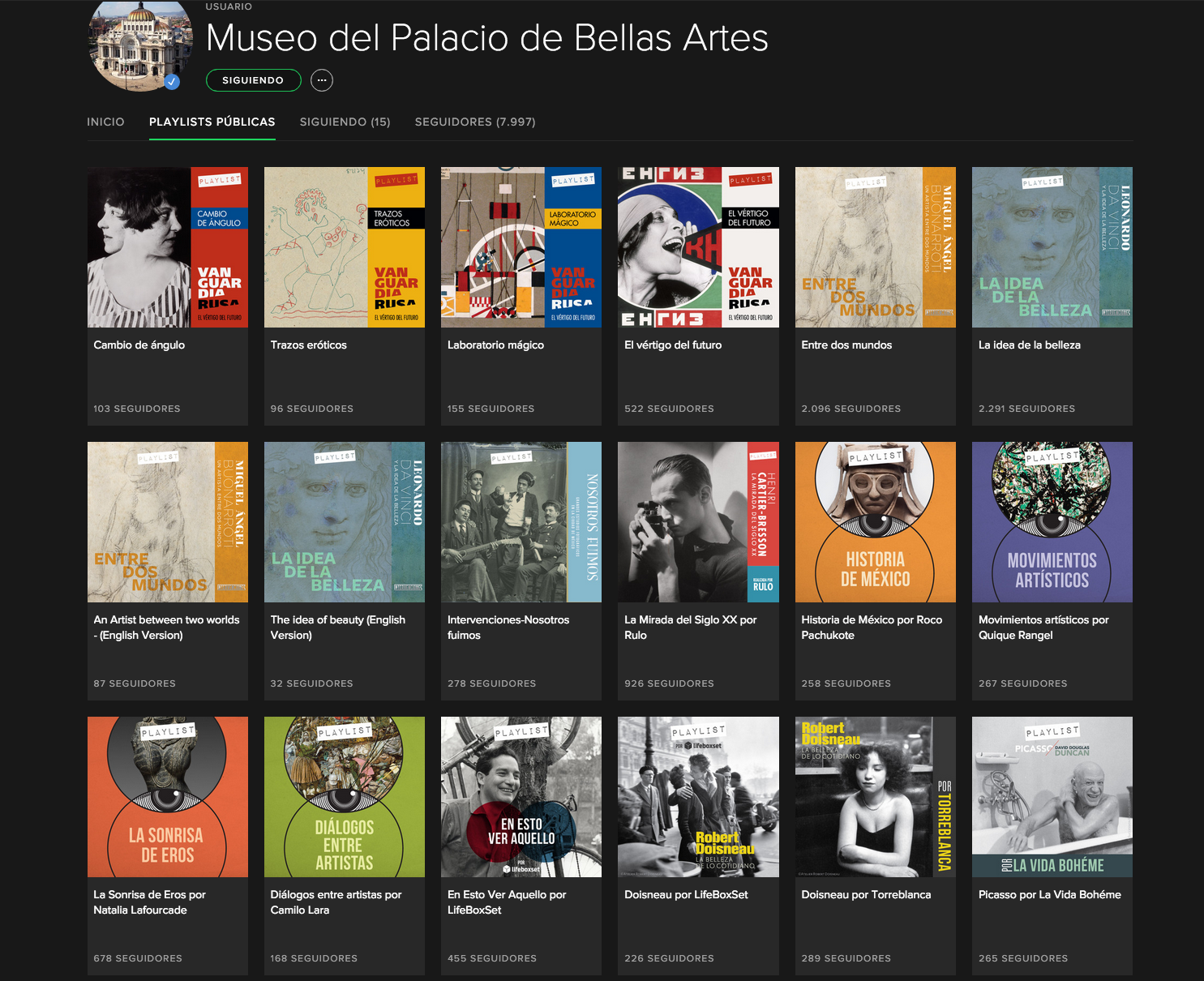 Playlist del Museo del Palacio de Bellas Artes.
