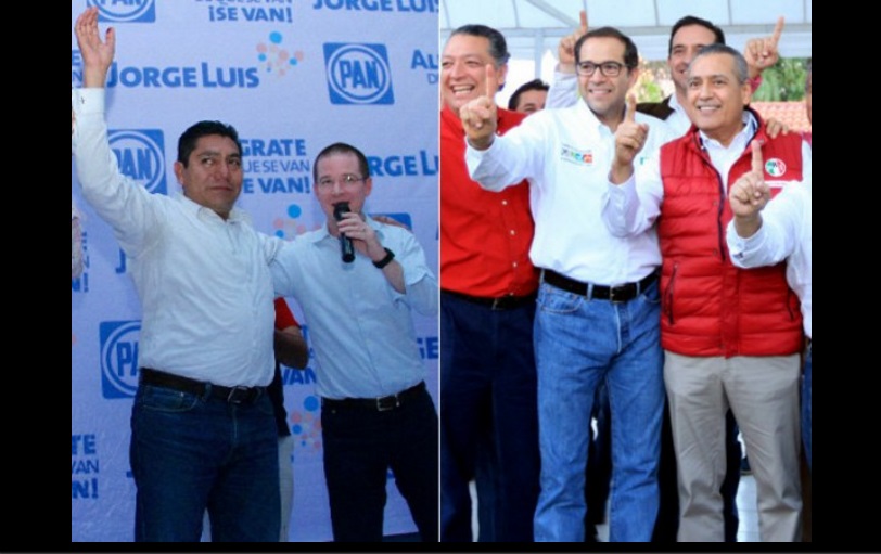 Los candidatos a la gubernatura de Colima Jorge Luis Preciado, del PAN, e Ignacio Peralta, del PRI, se proclamaron vencedores de la elección antes de que se dieran a conocer resultados oficiales. Fotos Cuartoscuro y @PRI_Nacional