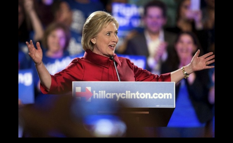 Hillary Clinton pronuncia un discurso después de su victoria en el caucus demócrata en Nevada, este sábado. Foto Xinhua