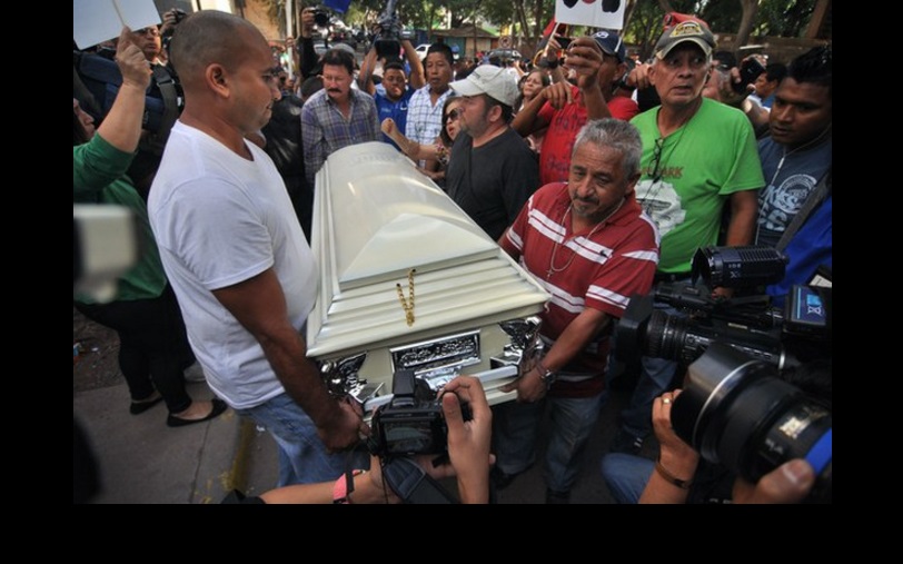 Aspecto del funeral de la activista Berta Cáceres. Foto Xinhua