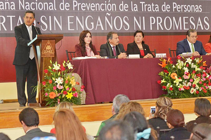 La Comisión de Derechos Humanos del Estados de Zacatecas se adhirió a la campaña nacional en contra de la trata de personas, impulsada por la CNDH ■ FOTO: ERNESTO MORENO