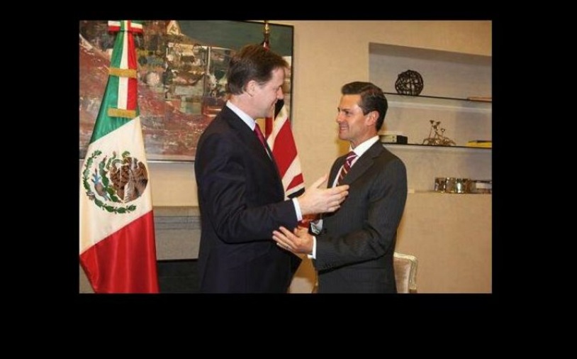 Encuentro entre Enrique Peña Nieto y el Viceprimer Ministro del Reino Unido, Nicholas Clegg, en 2014. Foto tomada de Twitter @PresidenciaMX