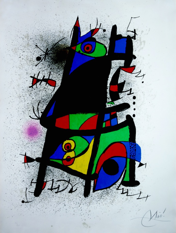 Joan Miró. La gestación de los colores. Litografía. 1973. Colección del Museo Pedro Coronel.