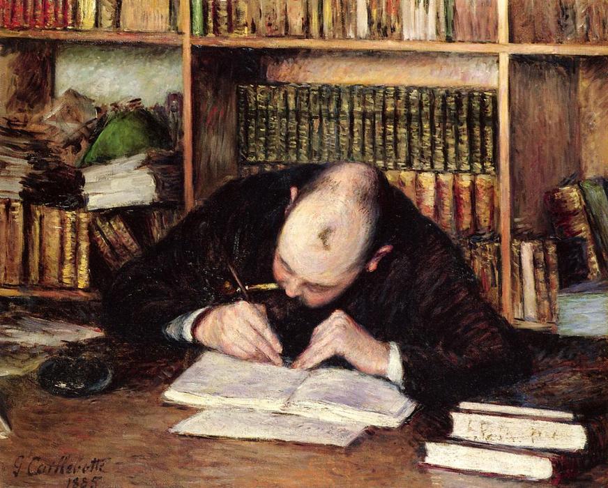 Gustave Caillebotte. Retrato de un hombre escribiendo en su estudio.