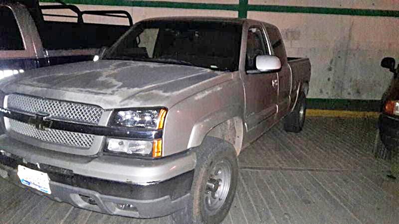 La camioneta pick up incautada tiene reporte de robo en Jalisco ■ FOTO: LA JORNADA ZACATECAS