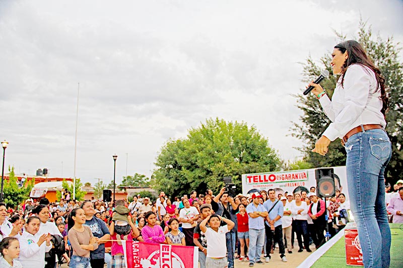Norma Castorena, candidata a diputada por el Distrito 5, en evento realizado este viernes ■ FOTO: LA JORNADA ZACATECAS