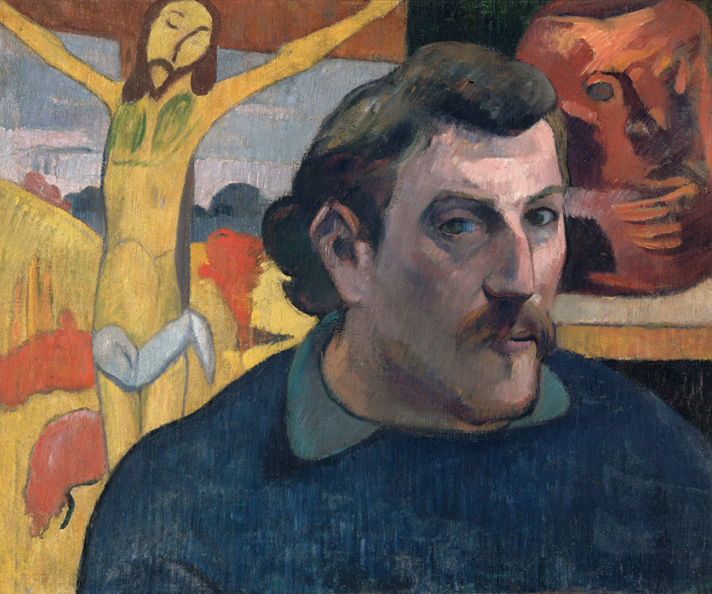 Autorretrato con Cristo amarillo. Óleo sobre tela. 30 x 46 cm. Museo de París. Su autor, Paul Gauguin, pintor francés postimpresionista, falleció un 8 de mayo de 1903. A 113 años de su partida, así lo recordamos en La Gualdra.