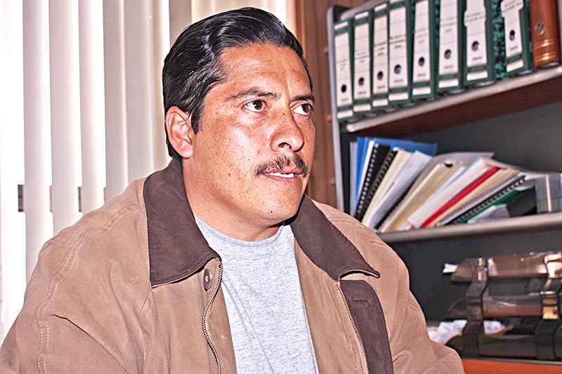 Gerardo García, secretario general del Sindicato Único de Personal Docente y Administrativo del Colegio de Bachilleres del Estado de Zacatecas ■ FOTO: LA JORNADA ZACATECAS