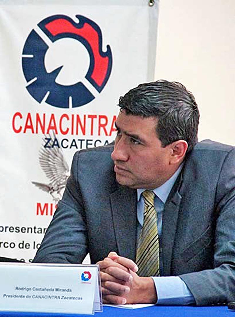 Rodrigo Castañeda Miranda, presidente estatal de Canacintra ■ FOTO: LA JORNADA ZACATECAS