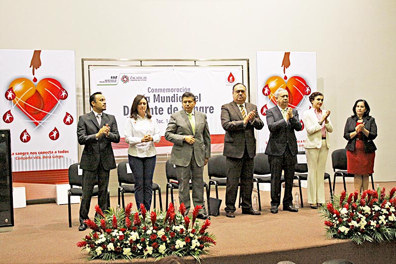 El evento en el marco del festejo del Día Mundial de Donación de Sangre se desarrolló en el auditorio del Hospital General Zacatecas ■ FOTO: ERNESTO MORENO