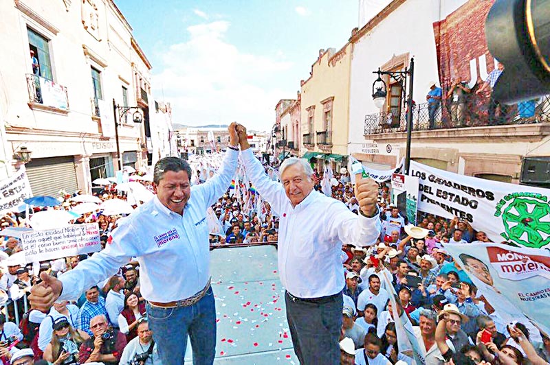 Morena realizó su cierre de campaña estatal en la calle Tacuba, en el Centro Histórico ■ foto: andrés sánchez