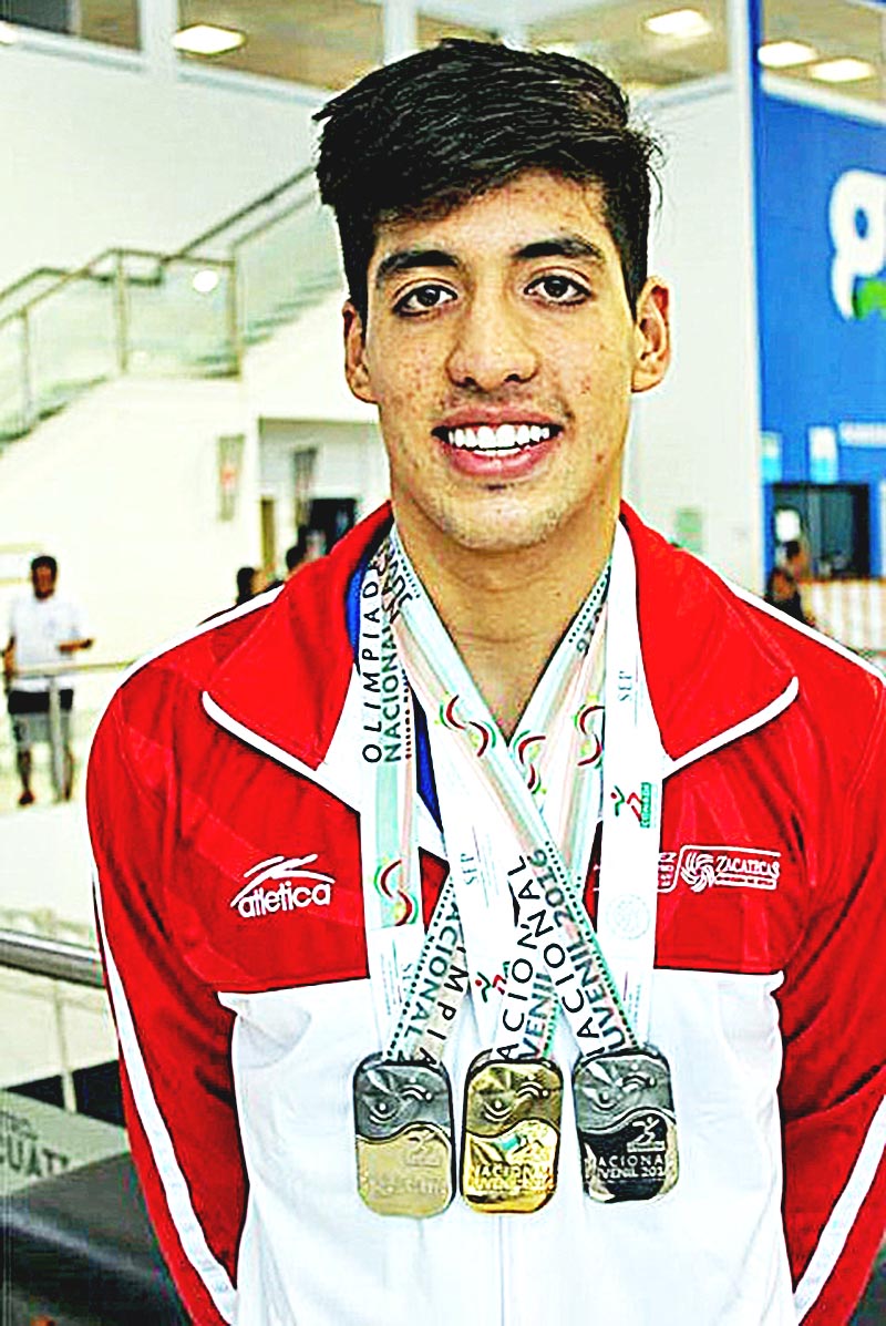 Destacan en la natación la participación de una de las grandes figuras del deporte de Zacatecas, Ariel Andrés Molina Macías, quien obtuvo 3 medallas ■ FOTO: FACEBOOK INCUFIDEZ