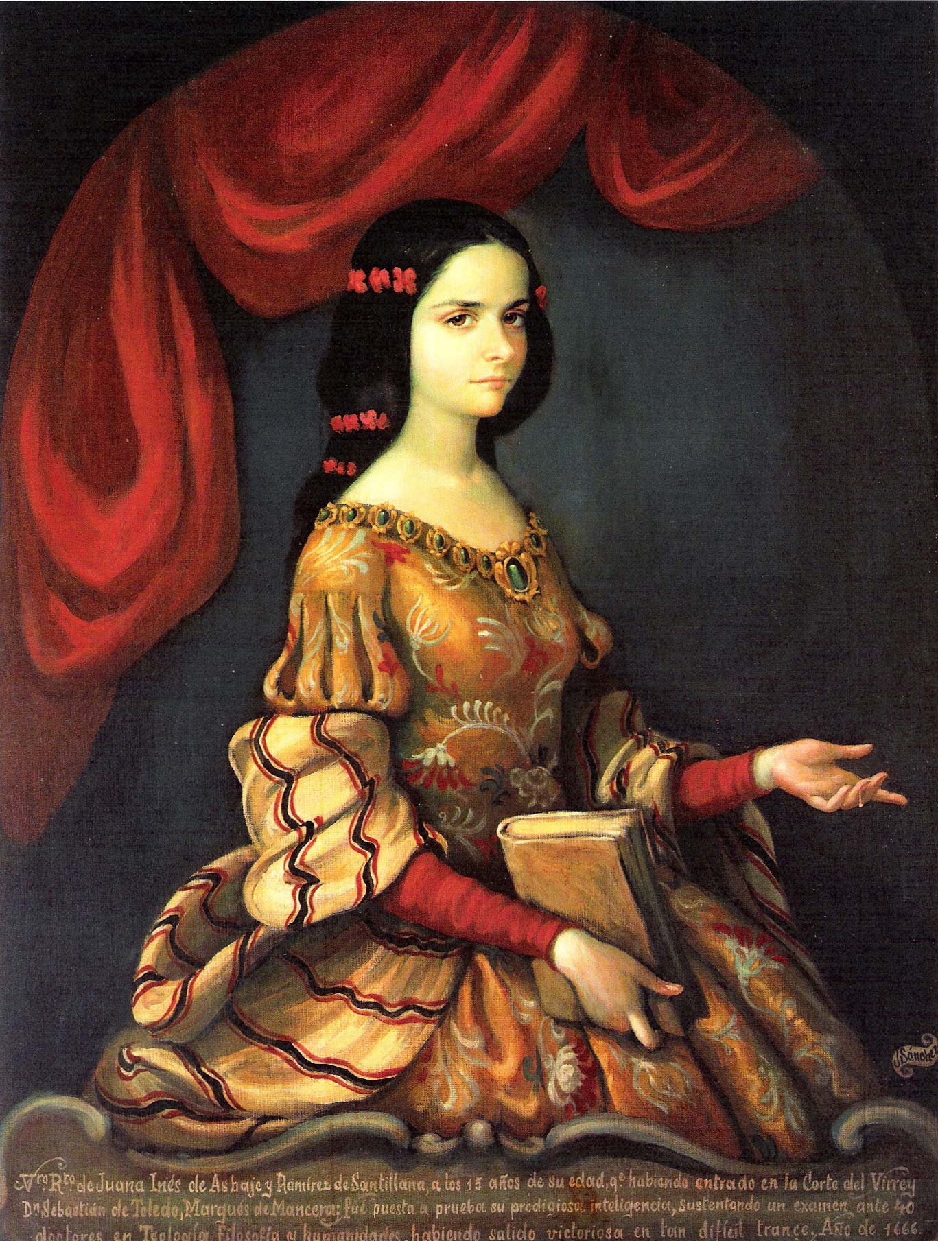 Sor Juana Inés de la Cruz a la edad de 15 años.