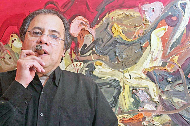 Francisco Javier Vázquez Estupiñán, Jazzamoart, ha realizado más de 500 exposiciones colectivas e individuales en museos y galerías de México y otros países ■ FOTO: LA JORNADA ZACATECAS