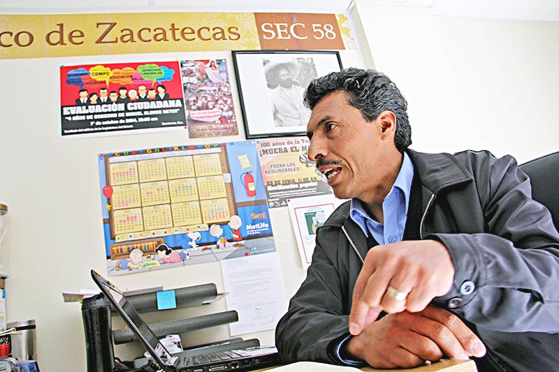 Marcelino Rodarte, dirigente de la disidencia magisterial en Zacatecas en la Sección 58 del SNTE ■ foto: MIGUEL áNGEL NúÑEZ