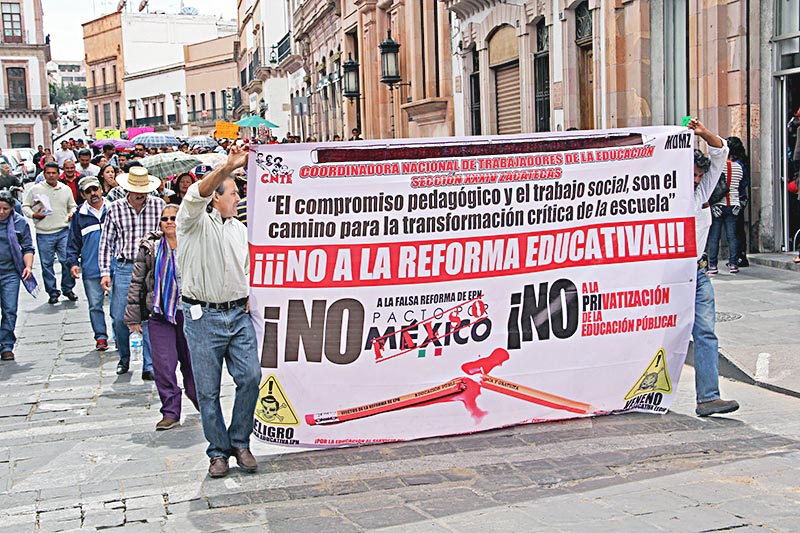 El magisterio zacatecano se sumará a la jornada de lucha nacional para exigir la abrogación de la Reforma Educativa ■ foto: la jornada zacatecas
