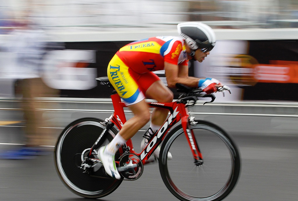 Ciclista durante una prueba en la Etapa CDMX. Foto Yazmín Ortega