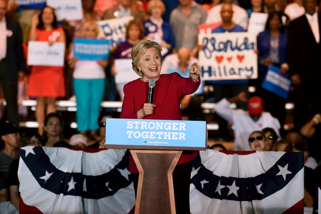 Hillary Clinton en Coconut Creek, Florida, este martes. Foto Ap