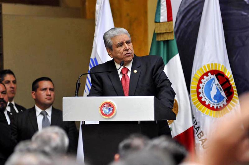 Carlos Aceves del Olmo, dirigente de la Confederación de Trabajadores de México, CTM ■ FOTO: FACEBOOK CTM NACIONAL