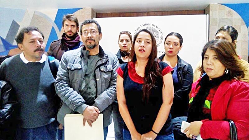 El colectivo que impulsa la candidatura ciudadana de Emilia Pesci ofreció conferencia de prensa este jueves ■ FOTO: CORTESÍA