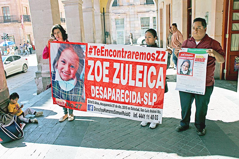 Zoé, de 5 años de edad, es buscada por sus familiares ■ FOTO: RAFAEL DE SANTIAGO