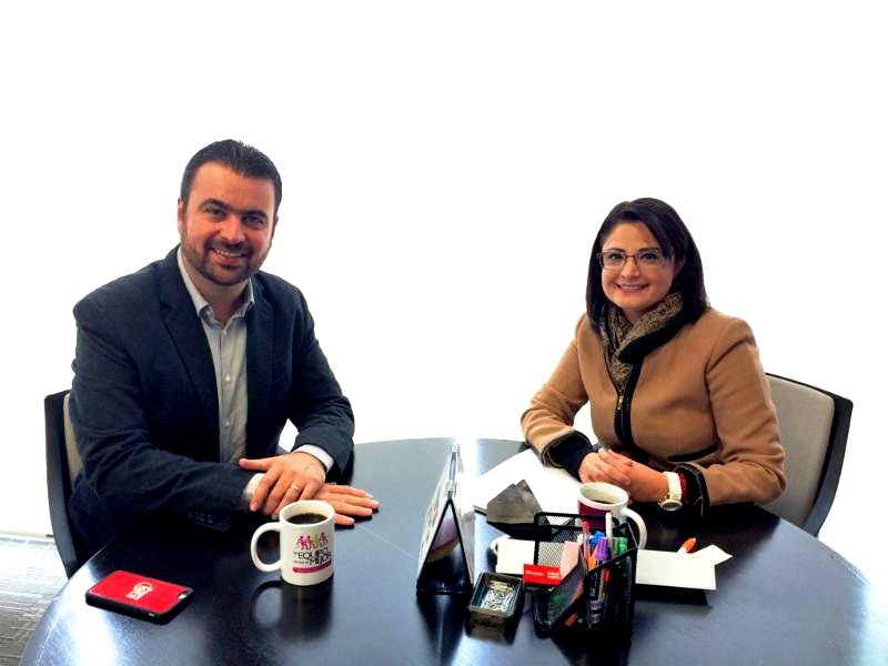 El alcalde José Haro se reunió con la secretaria de las Mujeres, Adriana Rivero Garza ■ FOTO: LA JORNADA ZACATECAS