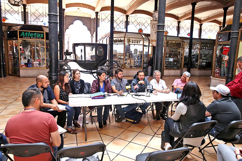 La Red de Organizaciones Ciudadanas en Defensa por el Centro Histórico y la Asamblea Popular ofrecieron conferencia de prensa ■ foto: andrés sánchez