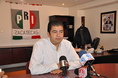 Roberto Luévano Ruiz, dirigente estatal del tricolor ■ FOTO: LA JORNADA ZACATECAS