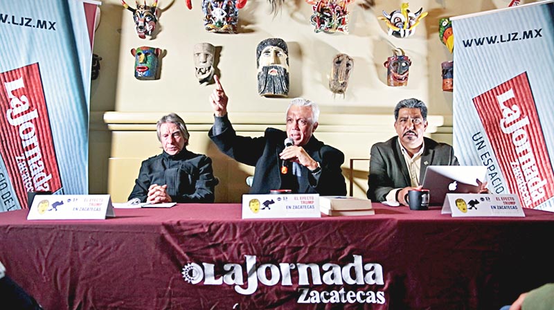De izquierda a derecha, Rodolfo García Zamora, Raymundo Cárdenas Hernández y Miguel Moctezuma Longoria ■ fotos: MIGUEL ÁNGEL NÚÑEZ Y JOAQUÍN ZAMORA