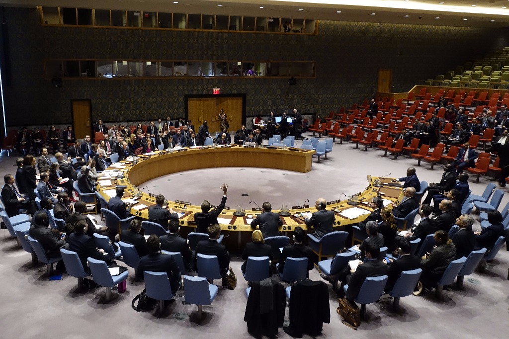 Votación del Consejo de Seguridad de las Naciones Unidas, este viernes. Foto Xinhua