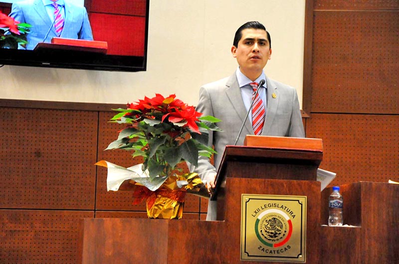 Carlos Peña Badillo, en sesión de la 62 Legislatura celebrada en diciembre ■ FOTO: LA JORNADA ZACATECAS