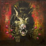 Jabalí. Óleo sobre tela, 120 x 120 cm. 2013