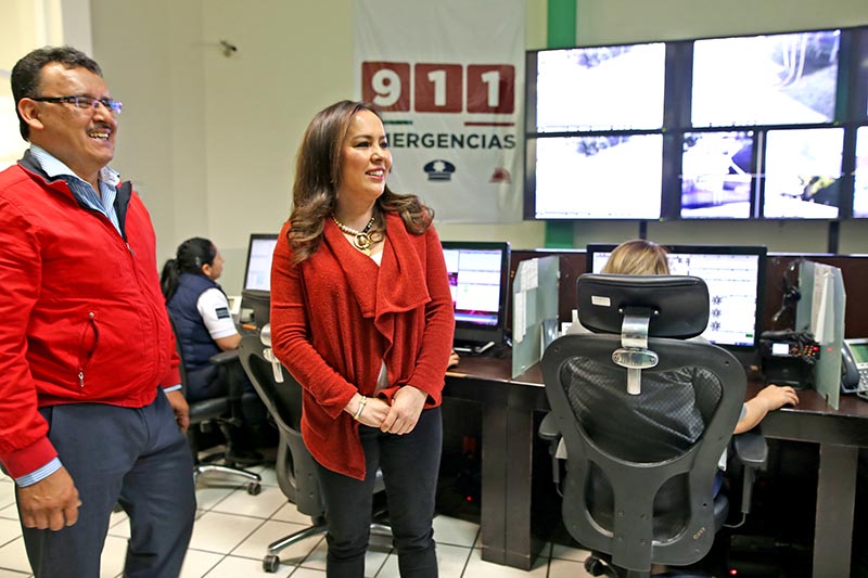 La secretaria ejecutiva del CESP, Nancy Espinoza, en las oficinas del C-4 ■ foto: andrés sánchez