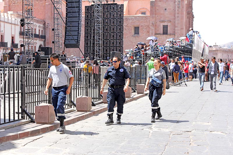 Debido al operativo que se implementó con motivo del Festival Cultural Zacatecas, se tuvo saldo blanco en el tema de protección civil ■ FOTO: RAFAEL DE SANTIAGO