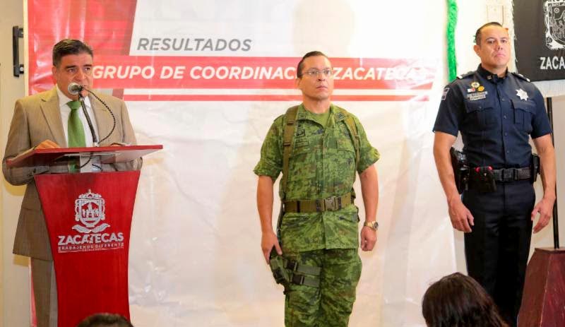 El secretario de Seguridad Pública, Ismael Camberos Hernández, ofreció una conferencia de prensa n foto: la jornada zacatecas