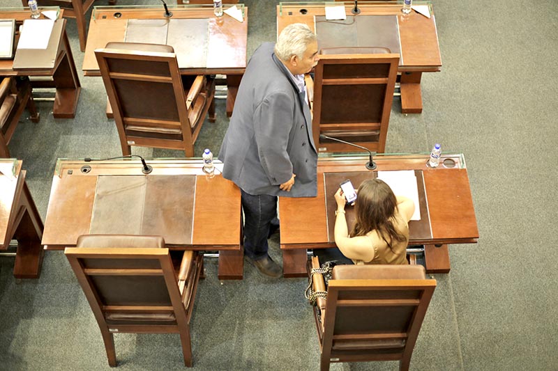 El diputado por Morena, Luis Medina, durante los trabajos del pasado periodo ordinario de sesiones de la 62 Legislatura ■ FOTO: ANDRÉS SÁNCHEZ