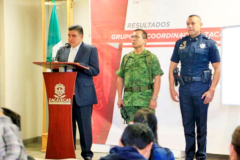 Este miércoles el secretario de Seguridad Pública, Ismael Camberos, ofreció una conferencia de prensa ■ FOTO: GOBIERNO DEL ESTADO DE ZACATECAS