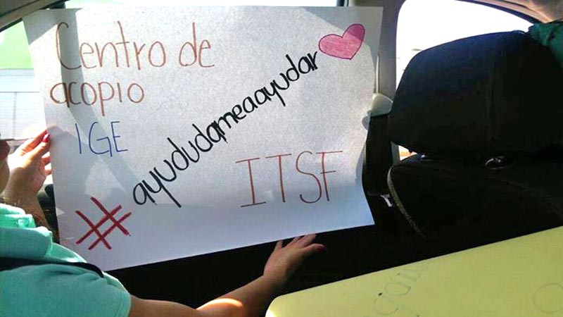 A través de las redes sociales los alumnos del ITSF convocaron a la población de El Mineral a donar víveres ■ FOTO: FACEBOOK
